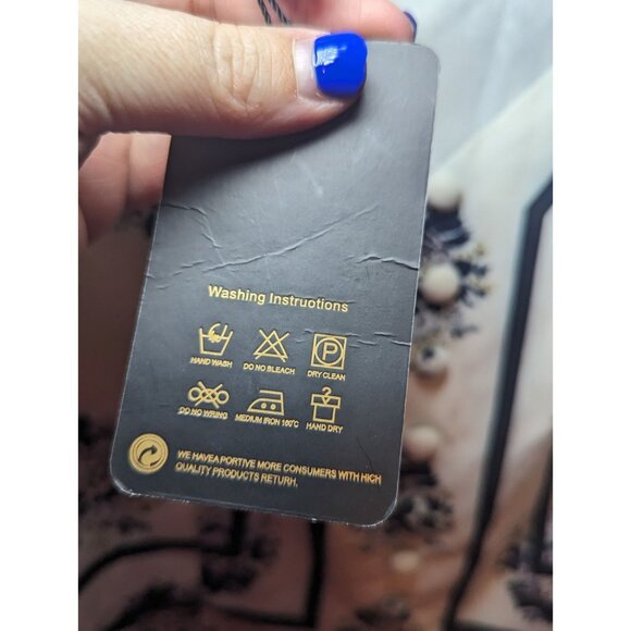 Lady Sunshine Floral V-neck Boho Bohemian Style Long Sleeve Blouse Size Medium - Picture 7 of 16